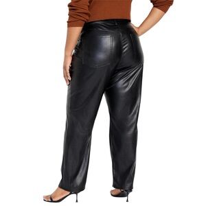 Old‎ Navy High Rise OG Loose Faux Leather Pants Black NWT Size 16